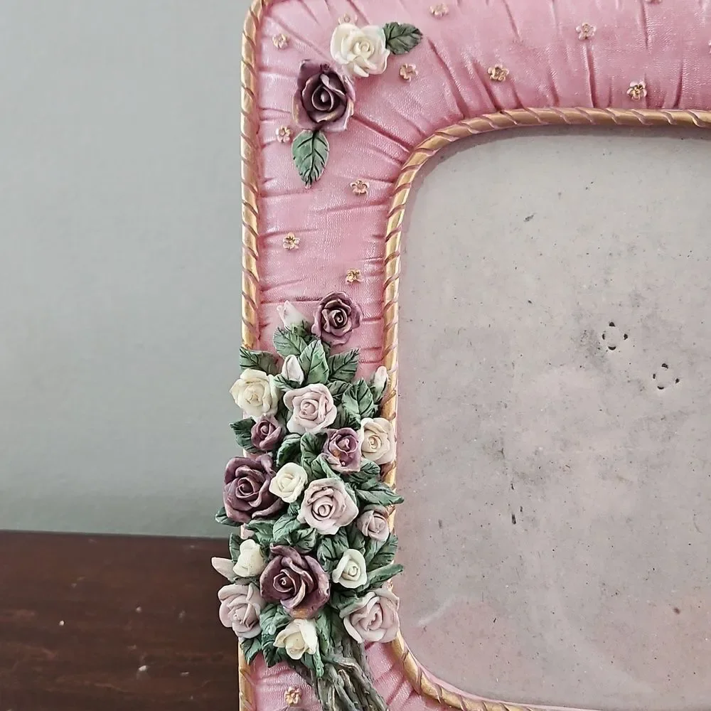 Vintage Ceramic Floral Picture Frame